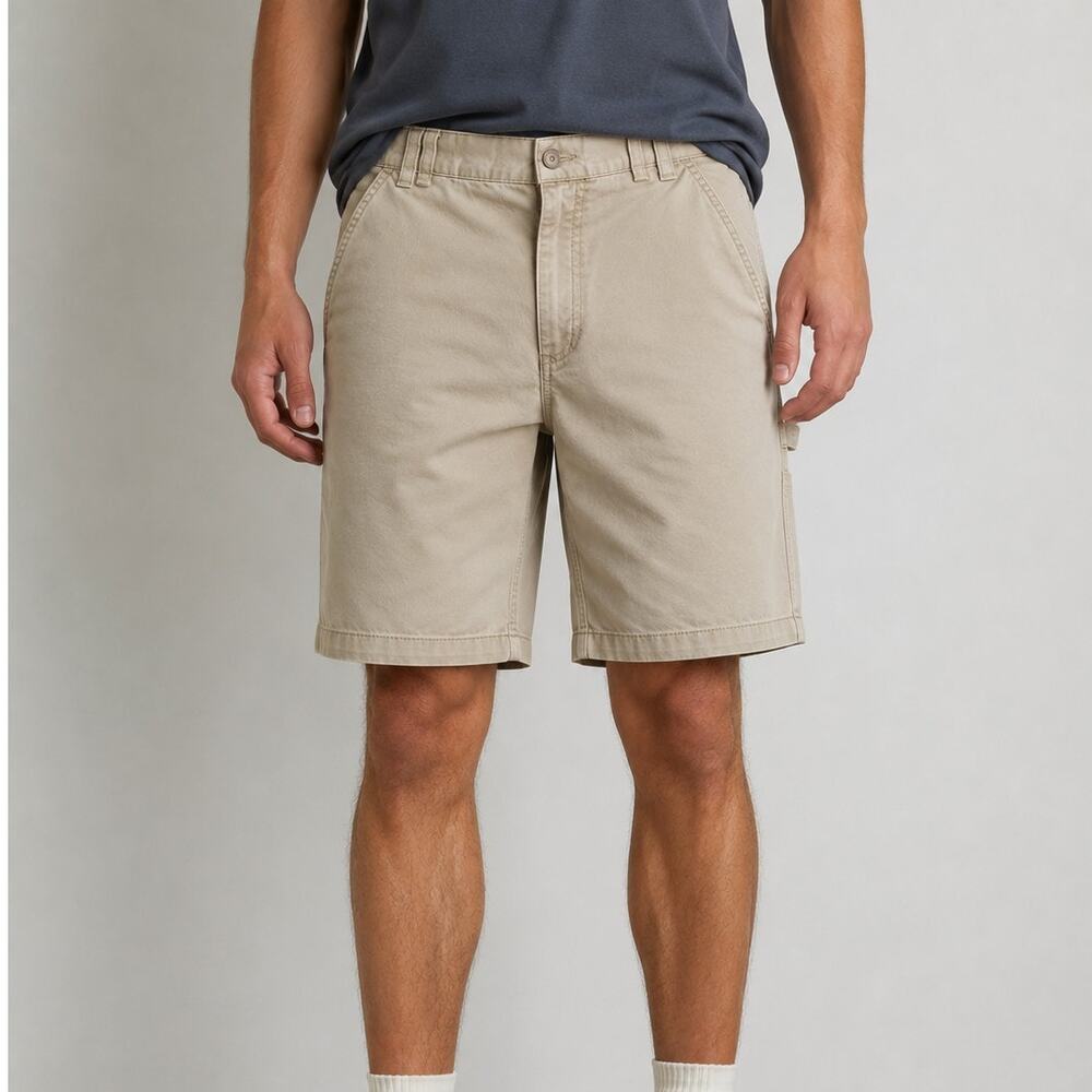 Carhartt Rugged Flex Relaxed-Fit Canvas Cargo Utility Shorts Khaki size 40x11